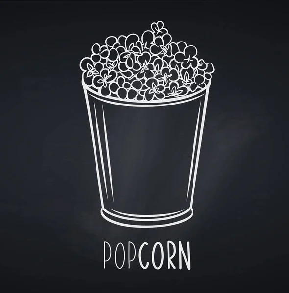Vector Popcorn Striped Bowl Icon Menu Design Cinema Street Cafe — Stock Vector
