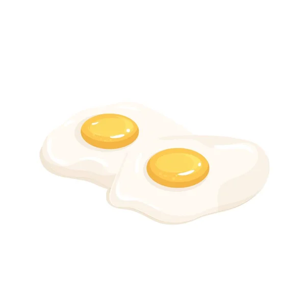 Eggs Vector Icon Two Fried Eggs Keto Diet Concept Illustration — Stock Vector