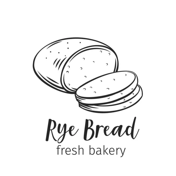 Rye Bread Outline Icon Bakery Shop Food Design Vector Illustration — Stock Vector