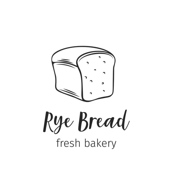 Rye Bread Outline Icon Bakery Shop Food Design Vector Illustration — Stock Vector