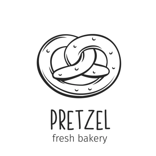 Pretzel Outline Icon Bakery Shop Bread Food Design Vector Illustration — Stock Vector