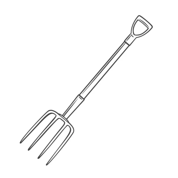 정원의 쇠스랑 아이콘 Garden Tools Vector Illustration — 스톡 벡터