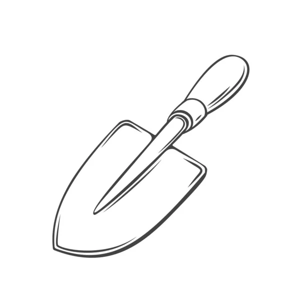 Garden Shovel Outline Icon Garden Tools Vector Illustration — Stock Vector