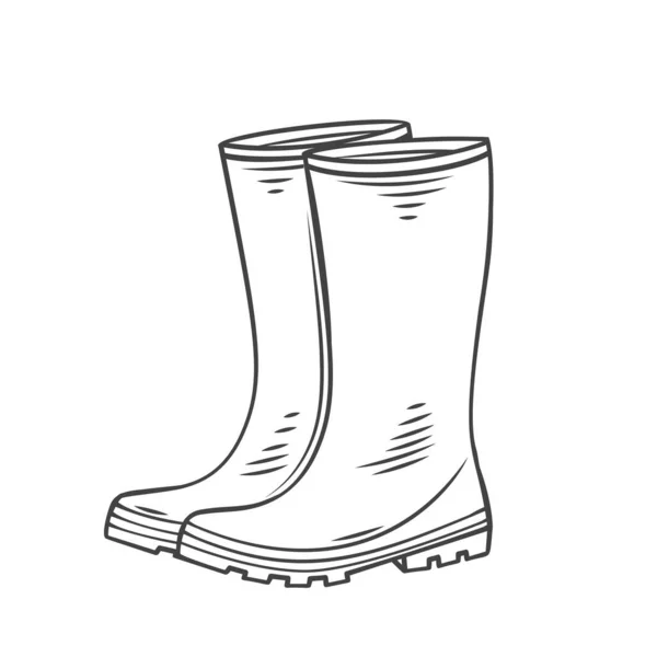 ラバーガーデンブーツ 保護靴 防水靴や作業制服 防水靴 概要ベクターイラスト — ストックベクタ