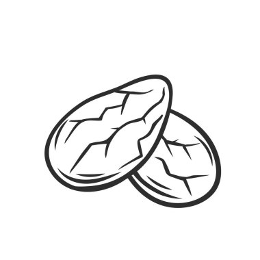 Kakao fasulyesi tahıl ana hatları simgesi.