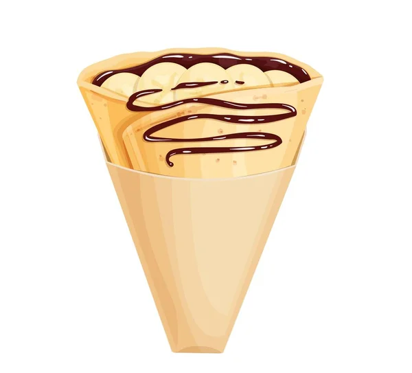 Морозиво з бананами та шоколадом — стоковий вектор
