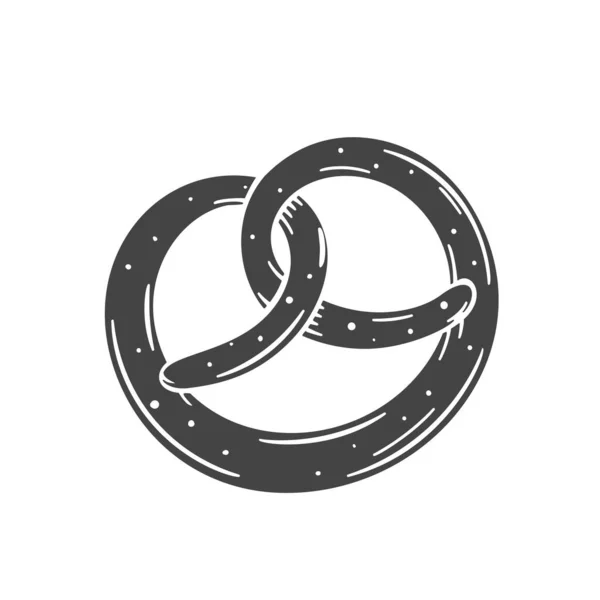 Pretzel glyph icon — Stock Vector