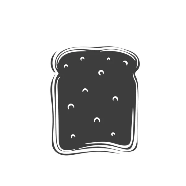 Fette di pane tostato icona del glifo — Vettoriale Stock