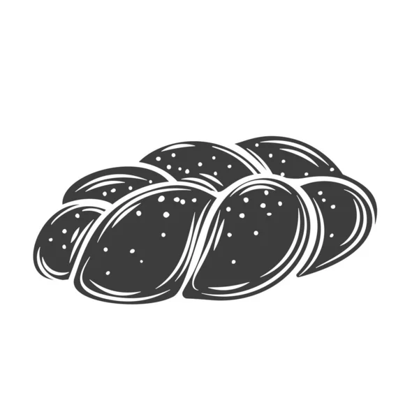 Chała chleb zarys ikona — Wektor stockowy