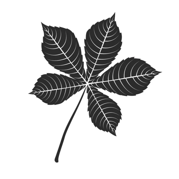 栗の葉のアイコン — ストックベクタ