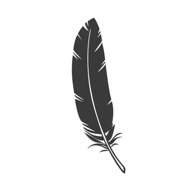 Silhouette feather icon — Stock Vector