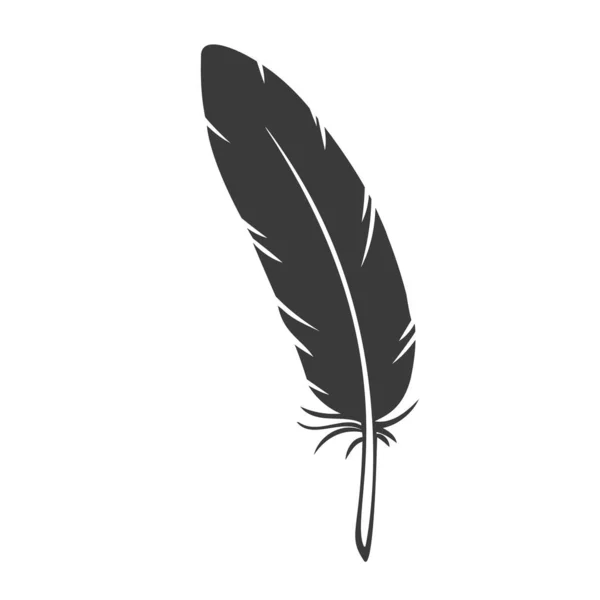 Silhouette feather icon — Stock Vector