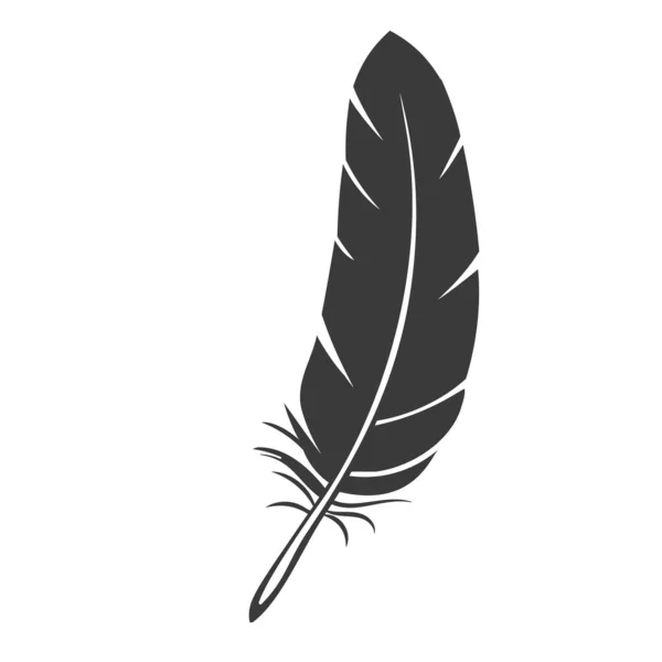 Silhouette feather icon — Stock Vector