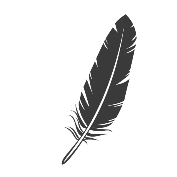 Silhouette feather icon — Stock Vector