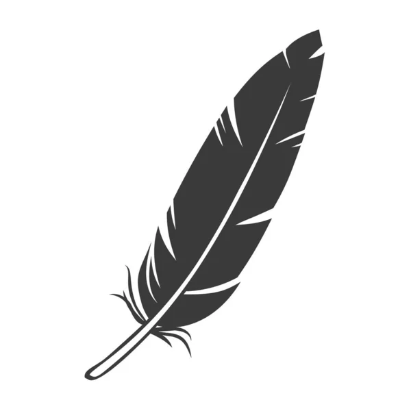 Silhouette feather icon — Stock Vector