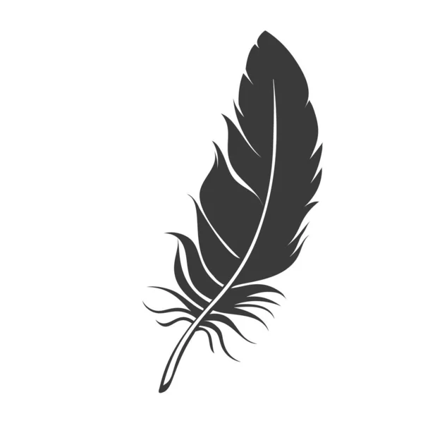 Silhouette feather icon — Stock Vector