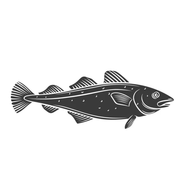 Codfish glyph icon — Stock Vector