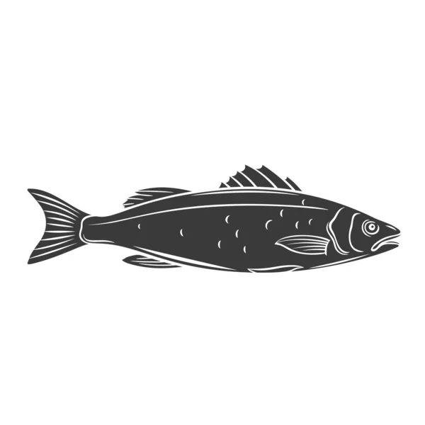 Sea Bass halrajzi ikon. — Stock Vector
