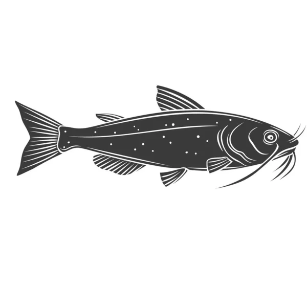 Icona del glifo del pesce gatto. — Vettoriale Stock