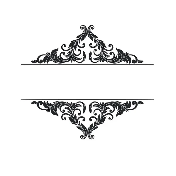 Ornate frame, scroll element. — Stock Vector