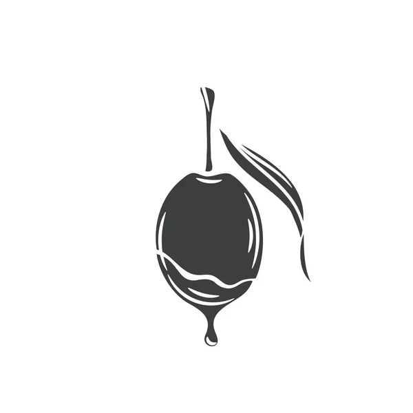 Olijven glyph pictogram badge — Stockvector