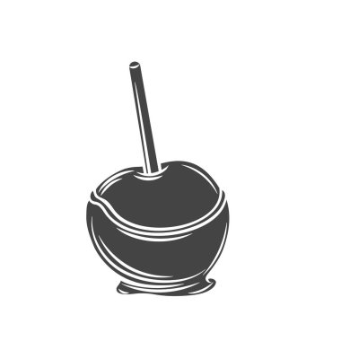 Karamelli elma veya şekerli glifli simge