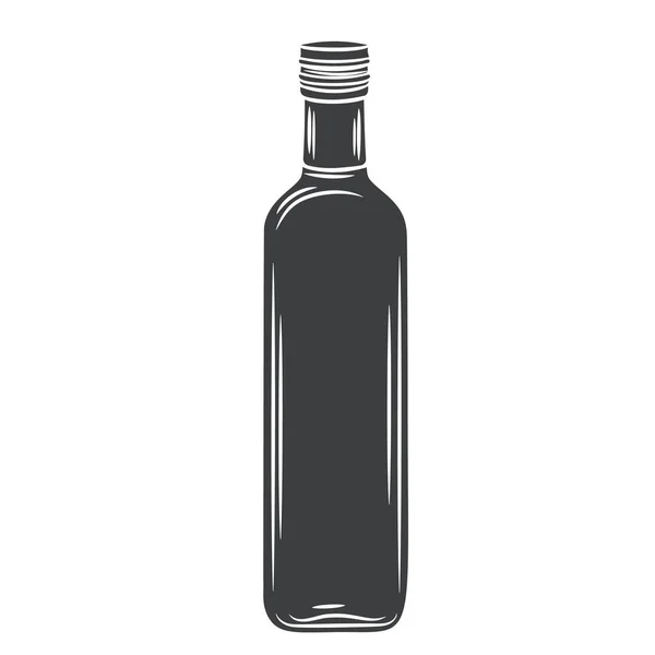 Glasflasche Olivenöl Glyphen-Symbol — Stockvektor