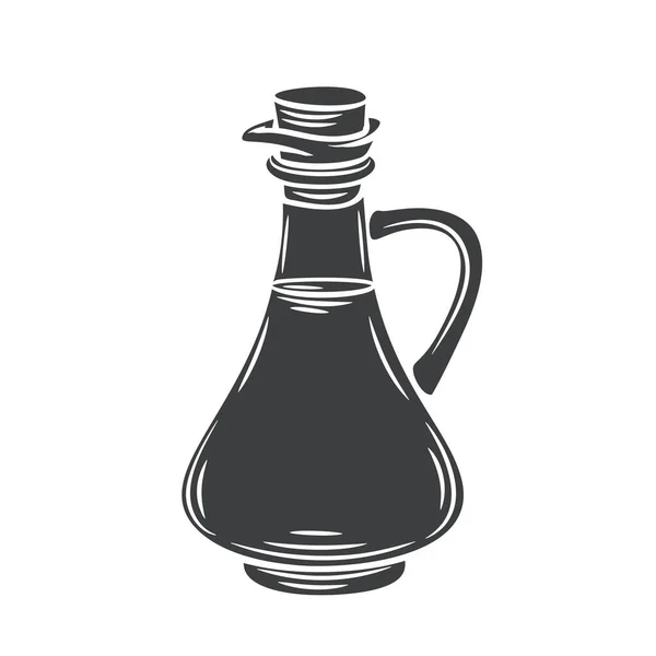 Bottiglia di vetro icona del glifo brocca — Vettoriale Stock