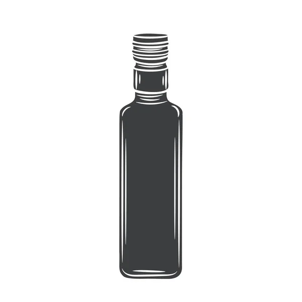 Botella de vidrio icono de aceite de oliva glifo — Vector de stock