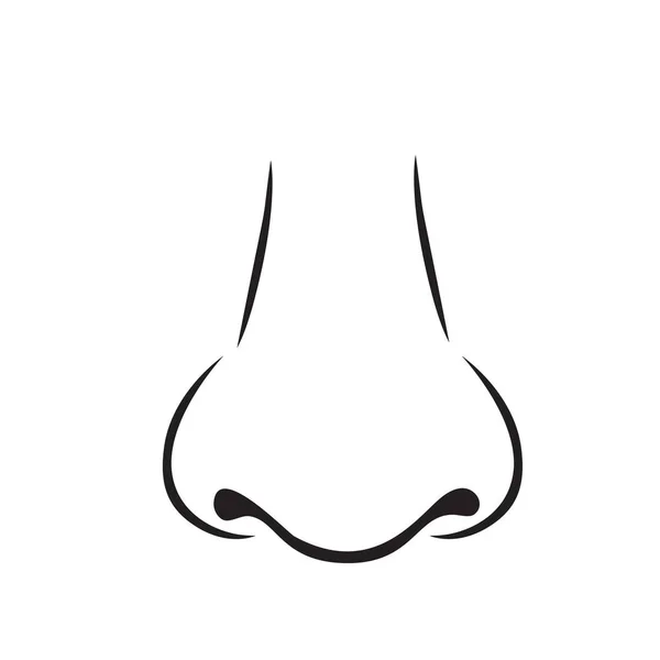 Ícone vetor de contorno do nariz humano — Vetor de Stock