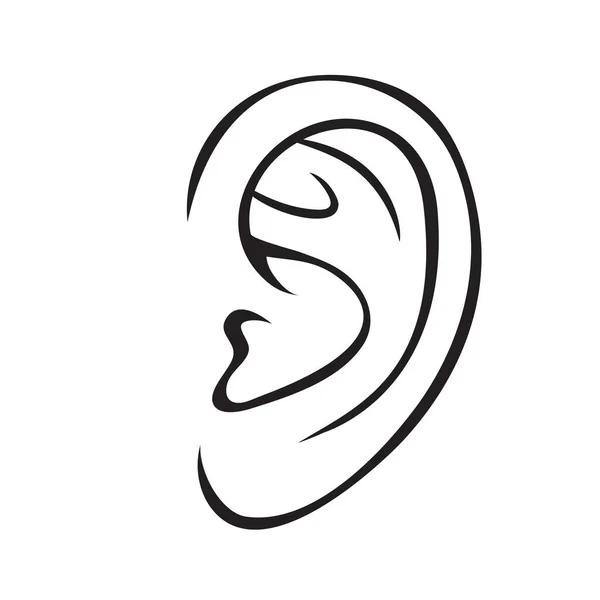 Ícone do contorno do ouvido — Vetor de Stock