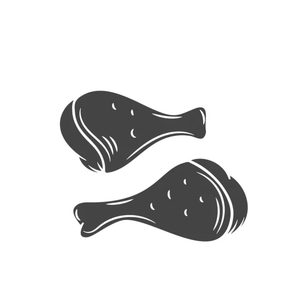 Chicken legs glyph icon. — Stock Vector