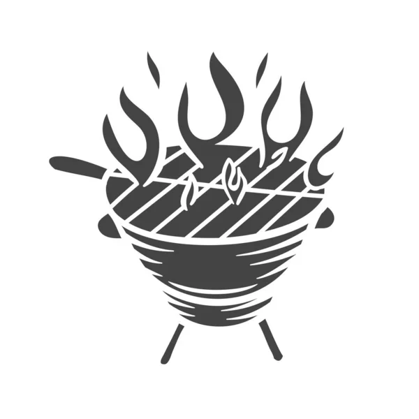 BBQ party grill glyph pictogram — Stockvector