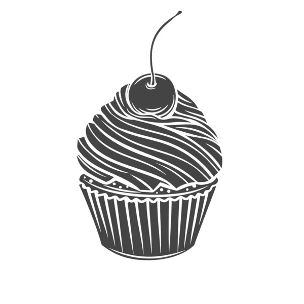 Cupcake glyph pictogram. — Stockvector