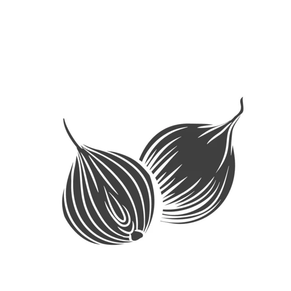 Onion glyph icon. — Stock Vector