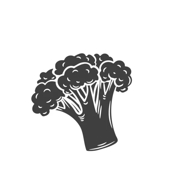 Broccoli glyph pictogram. — Stockvector