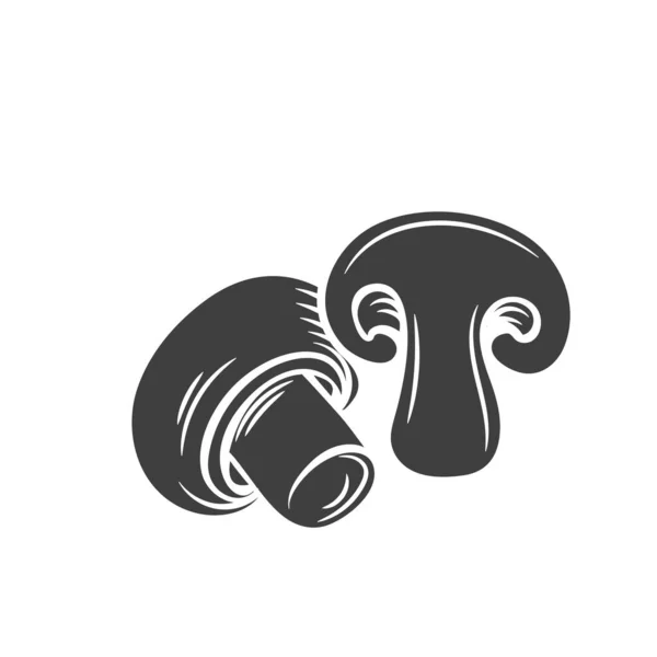 Mushrooms champignon glyph icon — Stock Vector