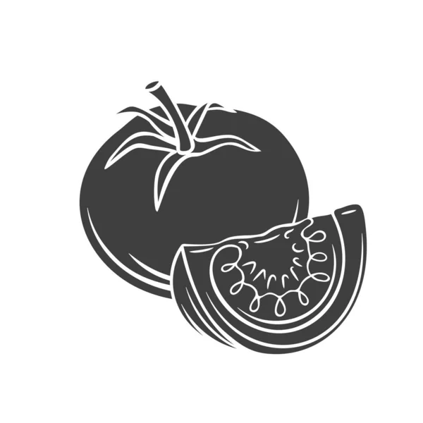 Icono de glifo de tomate — Vector de stock