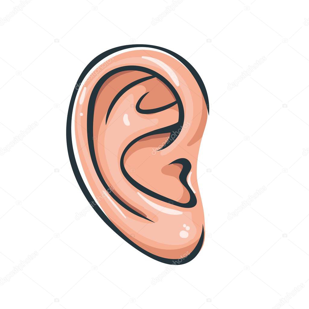 Vector illustration of ear icon.