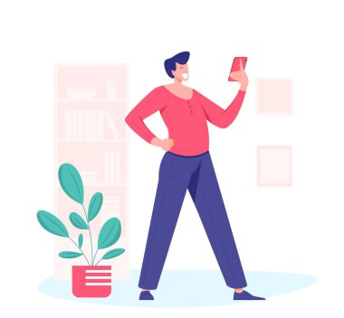 Akıllı telefonlu bir adam.