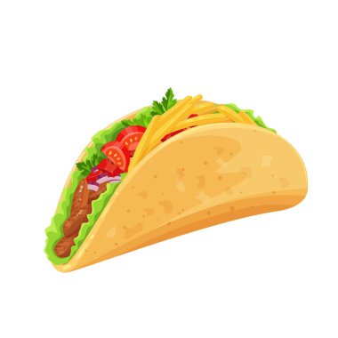 Etli ve sebzeli taco.