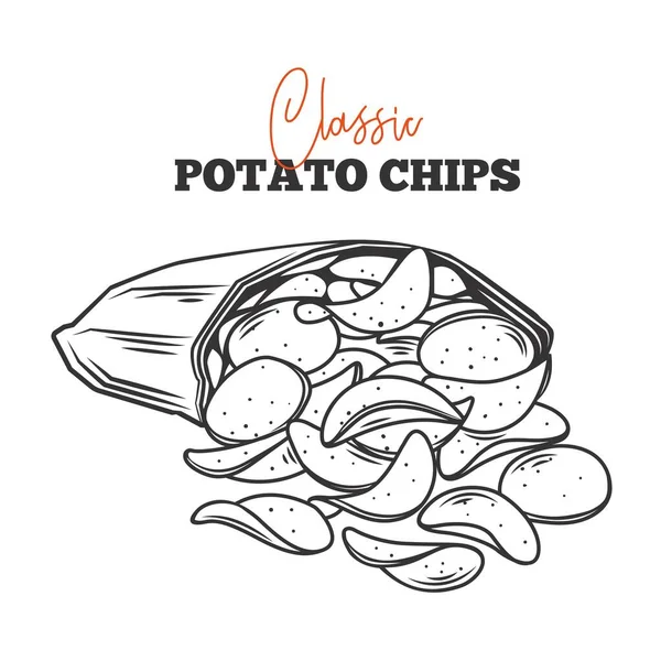 Пролилась куча картофельных чипсов — стоковый вектор