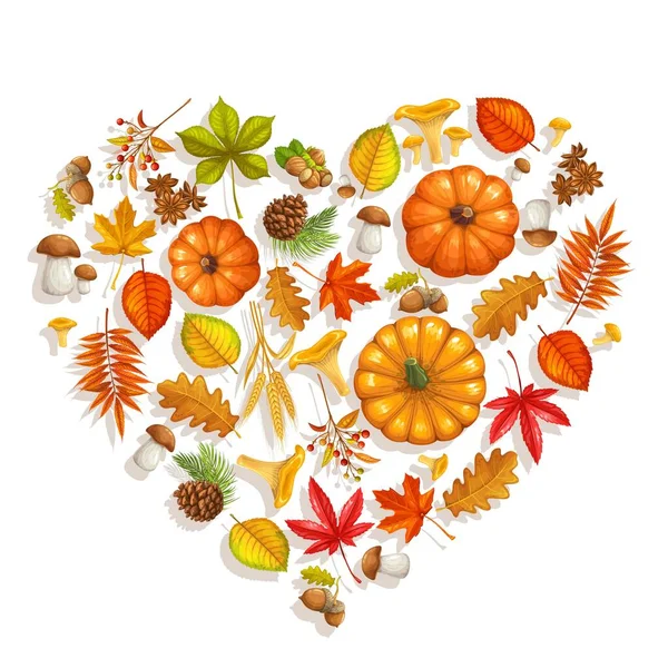 Podzimní Prapor Podzimním Listovým Javorem Dubem Jilmem Dýní Kaštanem Listy — Stockový vektor