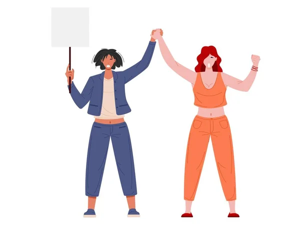 Жіночі протестувальники та активістки — стоковий вектор