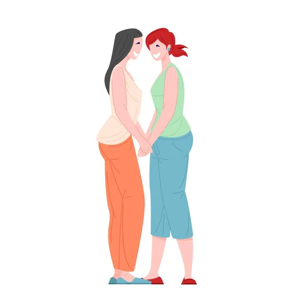 Homosexual female couple. — Stock Vector