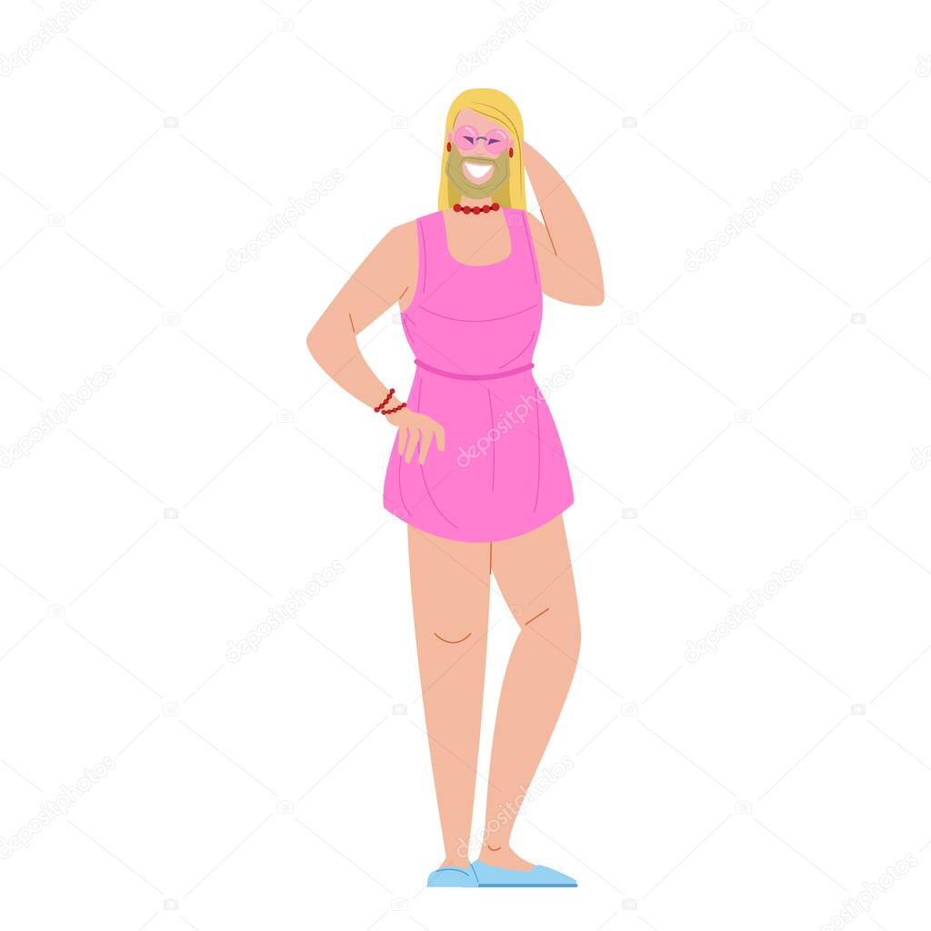 Transgender flat cartoon character