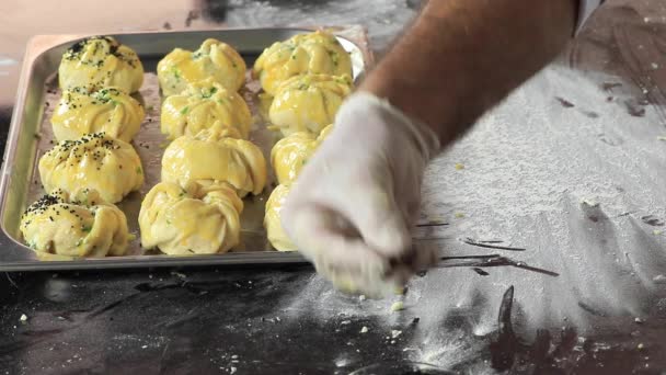 Fabrication Pâtisseries Dans Cuisine Industrielle — Video