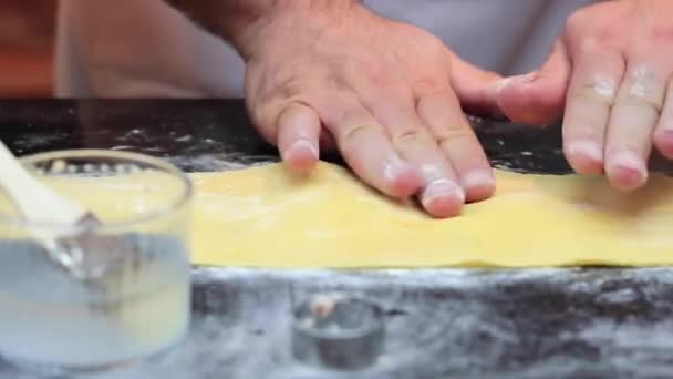 Proceso Hacer Pasta Casera Desde Cero — Vídeo de stock