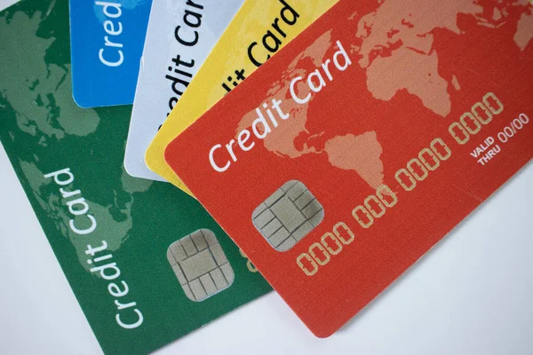 Set di carte di credito a colori — Foto Stock