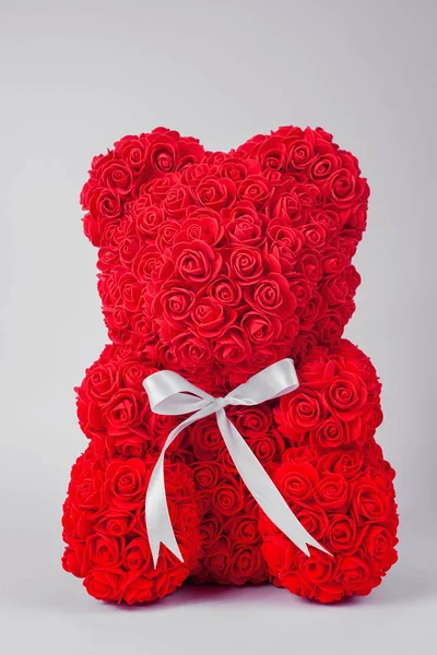 Foamirane Güller kırmızı oyuncak ayı oyuncak. Teddy ne beyaz şerit